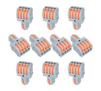 Innfeeltech 10 unid. abrazaderas de conexión, 1 entrada 4 salidas, con palanca, conectores de cable con abrazadera de 0,2-4 mm² para proyectos de bricolaje