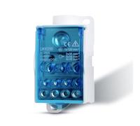 Innfeeltech 1Pcs Terminal Block Distribution Box 250A 1 In 11 Out, Din Rail Terminal Blocks Distribution Box Azul Shell