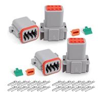 Innfeeltech 2 Conjunto 8 Pin Way sellado gris macho y hembra auto impermeable conector de alambre eléctrico para 22-16AWG