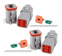 Innfeeltech 2 Set 6 Pin Way sellado gris macho y hembra auto impermeable conector de alambre eléctrico para 22-16AWG