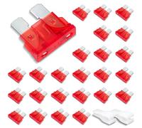 Innfeeltech 25 pzs. fusible estándar, fusible plano 10A con 2 clips de plástico para coche, camión y moto