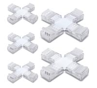 Innfeeltech 5 piezas tira de alambre conector conector rápido para 10MM 4 pines de luz LED, doble tira lateral, tipo cruzado