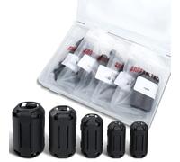 Innfeeltech 50 Pcs Ferrite Ring Core Set, Núcleo de Ferrita con Clip Negro para Cordones 20 Pcs 3.5mm, 10 Pcs 5mm, 10 Pcs 7mm, 5 Pcs 9mm, 5 Pcs 13mm