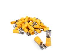 Innfeeltech 50 Piezas Terminales de Prensado en Frío, Conector 0.8 * 6.35mm Para Cable 4mm² a 6mm², 24A, FDD5.5-250