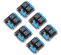 Innfeeltech 6 piezas DC 5v módulo de relé de 2 canales, con placa de expansión de disparador de alto o bajo nivel de acoplamiento óptico