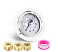 Innfeeltech Un panel de brida de 40 mm instala el manómetro BSP 1/8 "0-14 Bar 0 a 200 psi, con tres juegos de 1/8" a 1/4 ", 1/8" a 3/8 "y 1/8" a 1/2 ", eje