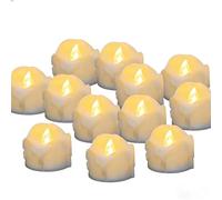 innislink LED Velas, Velas LED sin Llama con Temporizador 12pcs Velas FLAC Núcleo eléctrica Velas batería Decoración para árbol de Navidad, Pascua, Bodas y Fiestas - Blanco