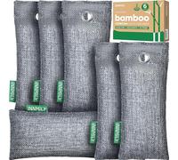 Innmily Bolsas purificadoras de aire de carbón de bambú, paquete de 6 eliminadores de olores naturales para zapatos, desodorante de tenis y absorbentes de humedad para calzado limpio, removedor de