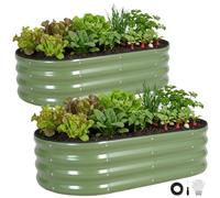 INNO STAGE - Cama de jardín elevada galvanizada de 120 x 60 x 30 cm, cajas de maceta grandes de metal para exteriores para cultivar verduras, hierbas, flores, kit de cama de jardín elevada para