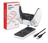 innoAura Estación de Carga portátil para mandos PS5, Cargador Dual de mandos PS5 con 2 Puertos de Carga Tipo C extraíbles (Blanco)