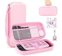 innoAura Funda para NS Switch 2 Console (2025), Portabilidad Funda para Switch 2 y 9 Ranuras para Tarjetas de Juego, Switch 2 Funda de Protectora Rígida para Viajar y Almacén (Rosa)