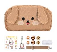 innoAura Funda para Switch NS,Paquete de Accesorios 11 en 1 Switch con Estuche de Transporte Switch,Estuche para Juegos Switch,Tapas para Pulgares Switch(Perro Marrón)
