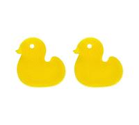 Innobaby Exfoliante de silicona para bebés, niños pequeños y niños, esencial para la hora del baño, alternativa de lufa para niños, fabricado con silicona de grado alimenticio de secado rápido, pato