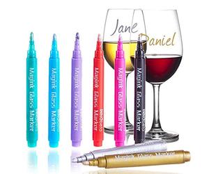 INNObeta Magink de Paquete de 8 Rotuladores Marcadors Metálicos para Copas de vino, Borrables, no Tóxicos, secado rápido, Alternativa para los Identificadores de Copas de Vino