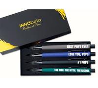InnoBeta Pops Gifts - Juego de 4 bolígrafos, ideas de regalo para abuelo de parte de nietos en cumpleaños, Navidad, Día del Padre, jubilación