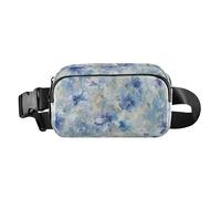 Innocent - Riñonera pequeña con diseño de flores aplastadas azules para mujeres y hombres, bolsa de cinturón pequeña con correa ajustable para viajes, vacaciones, correr, Flor aplastada azul inocente,