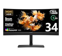 INNOCN 34 Inch Curved Ultrawide Gaming Monitor Mini LED 3440 x 1440p 165Hz PC Computer Gaming Monitor, USB Type C Power Delivery, HDMI, DP, Stereo Speakers, Charger Pad, Black