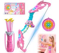 Innofans Juguete Unicornio para Niñas, Arco y Flechas Infantil con 20 Flechas de Ventosa y Diana, Set de Tiro con Arco con Carcaj, Regalo Unicornio para Niñas de 3 4 5 6 7 8 9 10 Años