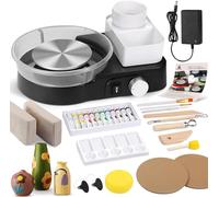 Innofans Torno Ceramica Eléctrico para Principiantes y Profesionales - Kit de Ceramica Completo para Casa con 1kg de Arcilla, 0-200 RPM y Accesorios, Máquina de Alfarería para Proyectos DIY