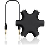 innoGadgets® Divisor de Conectores Hembra de 3,5 mm con 6 Conectores (Negro)