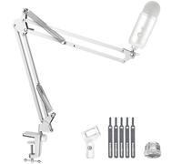 InnoGear Boom Arm - Soporte de micrófono para Blue Yeti HyperX QuadCast SoloCast Snowball Fifine Shure SM7B y otros micrófonos, mediano, color blanco