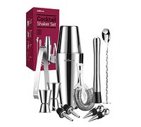INNÔPLUS Juego De Cóctel Boston Premium 750ML 550ML Set De Regalo De 12 Piezas Con Accesorios Para Cócteles Incluye Cuchara, Colador, Pinzas Y Más