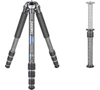 INNOREL Trípode de viaje portátil de fibra de carbono CT75C súper profesional para cámara DSLR, resistente, soporte compacto, soporta tubo de 28 mm, carga máxima de 20 kg, con columna central corta