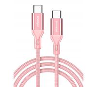 Innostyle Cable USB-C 2m 60W, carga rápida de USB C a USB C, Rosa, compatible con iPhone 15/16, Galaxy S24, MacBook Air/Pro, compatible con Android Auto y Apple CarPlay.