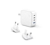 Innostyle Cargador de Red 100W GAN, Adaptador de Viaje con 4 Puertos USB-C, Compatibilidad Universal EU/US/UK/AU, para MacBook Pro/Air, iPhone 16/15, iPad, Galaxy S24, Blanco.