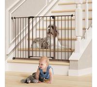 InnoTruth Barrera para bebé de 73,4 a 124,5 cm de Alto para Puertas, Barrera Extra Ancha de 76,2 cm de Alto para escaleras, Apertura con una Sola Mano, Barrera fácil de Usar con Doble Bloqueo para