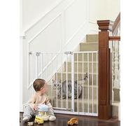 InnoTruth Puerta de bebé de 28.9 a 42.1 Pulgadas de Ancho para escaleras y Puertas, Puertas de Perro montadas a presión de 30 Pulgadas de Alto para escaleras, ampliables con una Sola Mano, fácil Paso