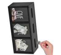 Innovador contenedor de ahorro de madera con paneles acrílicos transparentes y gancho de montaje en pared para educación financiera y gestión del dinero