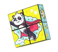 Innovador cubo plegable divertido rompecabezas alivio del estrés juguete para uso doméstico juego de relajación mental panda rompecabezas cubos conjunto