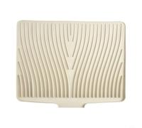 Innovador diseño de drenaje alfombrilla de secado de silicona para cocina, herramienta esencial para mantener limpia y organizada el área del fregadero (arroz blanco)