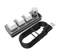 Innovador teclado compacto de programación de 3 teclas con dial de control ajustable y efectos de iluminación RGB dinámicos (3 teclas negras)