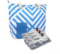 Innovadora bolsa térmica multiusos para vinos y aperitivos en tu próxima aventura al aire libre (azul diamante)