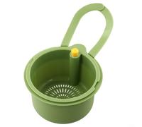 Innovadora cesta coladora colgante para fregadero para manipular alimentos húmedos y limpiar frutas y verduras sin desordenar encimeras (es verde)