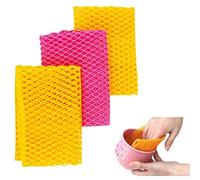 Innovadora red de lavado de platos/estropajo - 100% libre de olores/secado rápido - no más esponjas con olor a moho - Scrubber perfecto para lavar platos - 11 pulgadas - 3 piezas