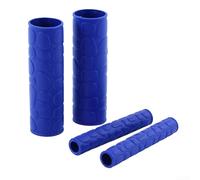 Innovadoras fundas de agarre para manillar de motocicleta, una solución completa de goma suave de 4 piezas (azul)