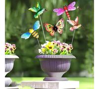 Innovadoras mariposas coloridas como decoración en tu patio o patio, juego de cuatro piezas
