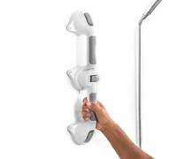 InnovaGoods® Agarraderas baño para mayores antideslizante bañera, barra de ducha Ergonómico con 3 ventosas de sujeción, Ángulo ajustable 90º-180º, Fácil instalación, Sin montaje ni herramientas.