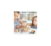InnovaGoods - Ajedrez de Memoria de Madera , Juego Educativo , 26 Piezas , Potencia Habilidades Cognitivas y Sociales , Incluye Tablero, Dado y 24 Peones , Método Montessori , Edad 3+ Años , Madera