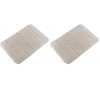 InnovaGoods Alfombra de Baño Viscoelástica, Poliéster, Gris, Unitalla. (Paquete de 2)