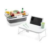 InnovaGoods Asas, Plegable con Tapa-Mesa Cesta Picnic Capacidad 16 L, Accesorios Camping, 47x29x25cm, 8435527826390