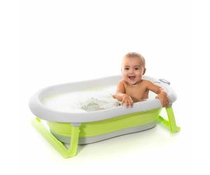 InnovaGoods® Bañera plegable bebé con asiento bañera bebe Evolutiva Ergonómico, bañera plegable 2 niveles de altura, Capacidad 38 Litros, Fácil de plegar y desplegar, Incluye Termómetro Digital.