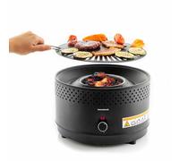 InnovaGoods® Barbacoa de sobremesa, Barbacoa Coreana, Barbacoa de Carbón sin Humo Ni Olores Parrilla portátil para Cocinar interiores/exteriores con Comodidad, Adaptable con baterías o Conexión USB-C
