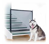 InnovaGoods® Barrera de Seguridad para Perros Mascotas 73-112 cm, Red de Seguridad para escaleras y Puertas con colgadores Adhesivos de Calidad 3M, Diversos usos y Espacios, Montaje sin Herramientas.