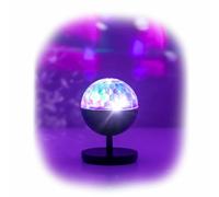 InnovaGoods® Bola Luces Discoteca LED con Altavoz, Proyector de Luz Multicolor Fija o secuencial con Sonido Activado, Ranura para tarjetas TF, Rotación de 360, Ideal para Cumpleaños, fiestas.