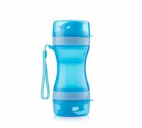 InnovaGoods - Botella 2 en 1 Pettap para Mascotas, Depósito Agua 300 ml, Comida 200 ml, Tapa-Bebedero, Tapa-Comedero, Sellado Silicona Antiderrames, Cordón Colgante, Silicona