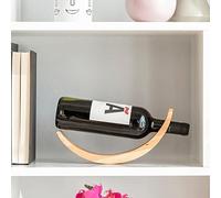 InnovaGoods® Botellero flotante de madera para vino Woolance, decora tu hogar con estilo y sofisticación, color marron, material madera de caucho, ideal para fiestas y eventos,